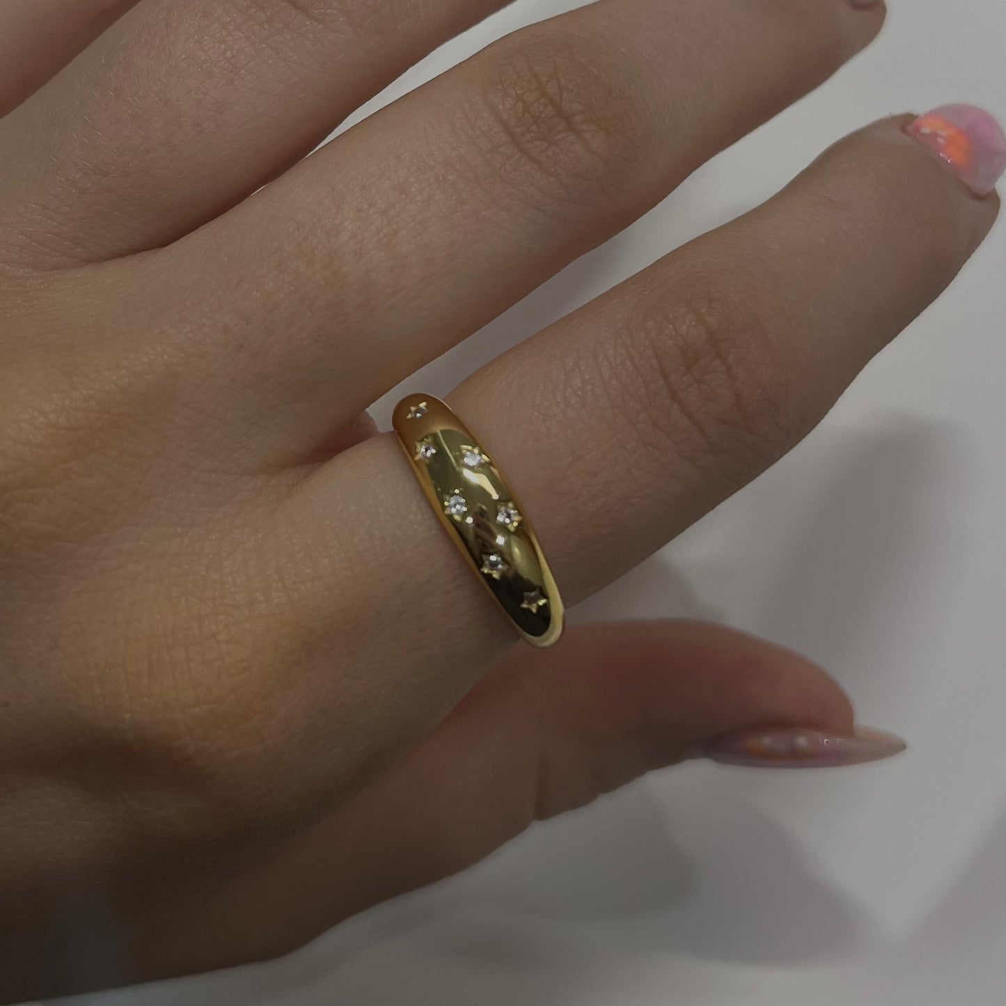 Sparkling stars ring - gold
