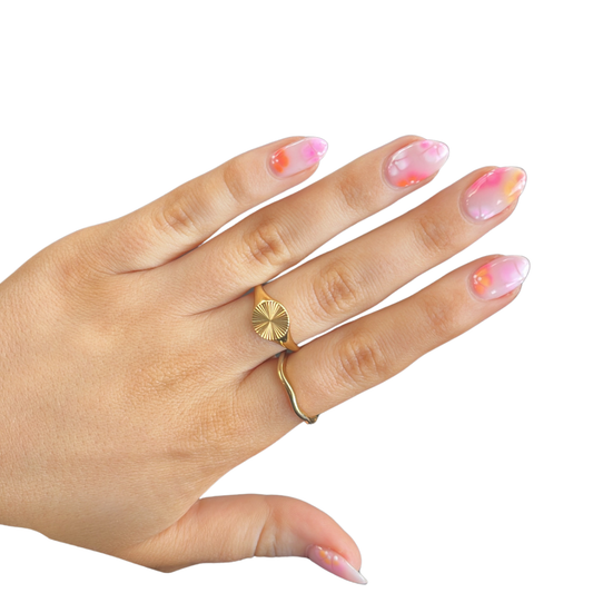 Gold starburst ring