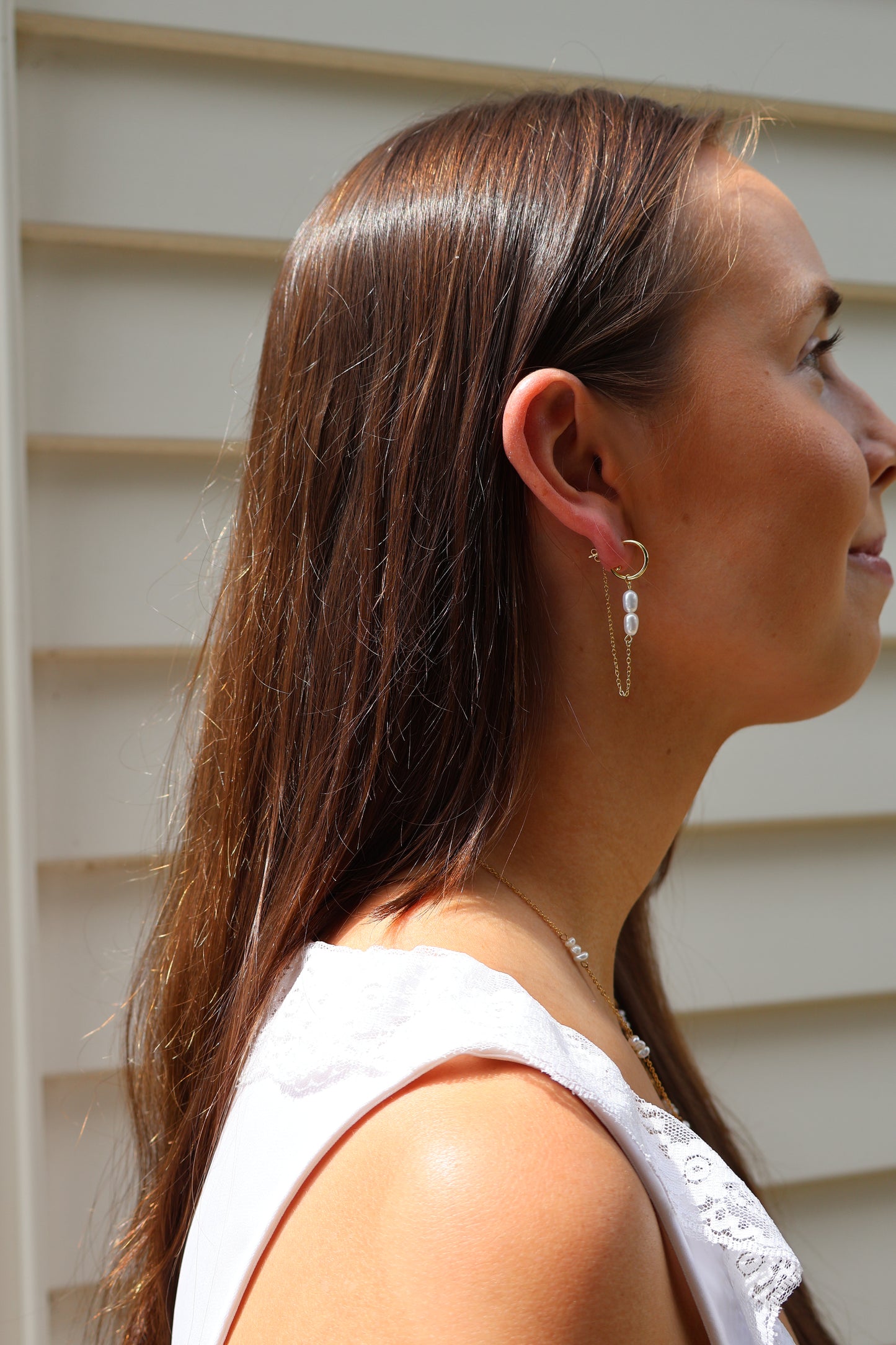 Dangling pearls - silver & gold