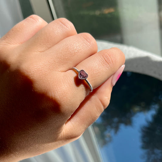 The pink hearted ring