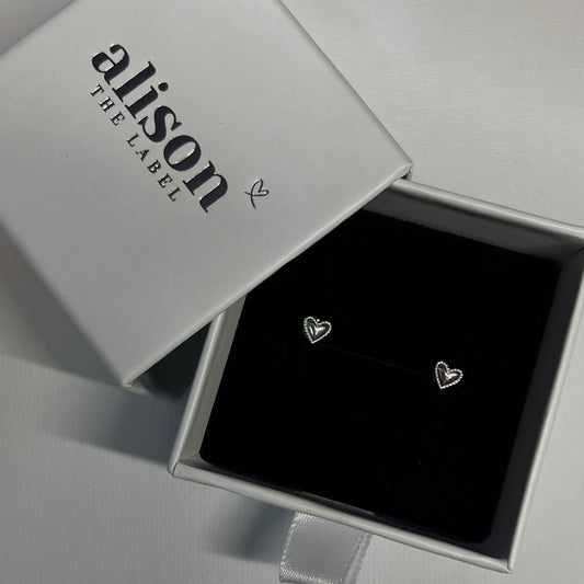 The simple heart studs - silver & gold