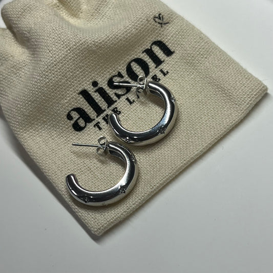 Sparkling silver hoops