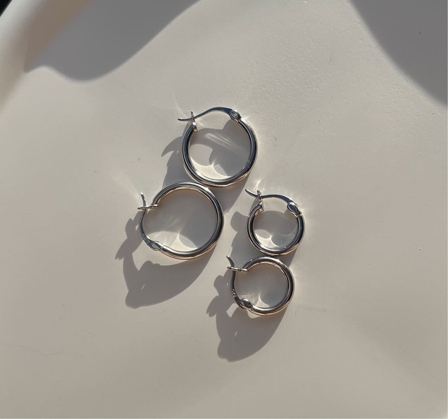 Mini silver hoops