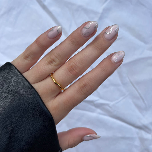 Golden clean slate ring - thin