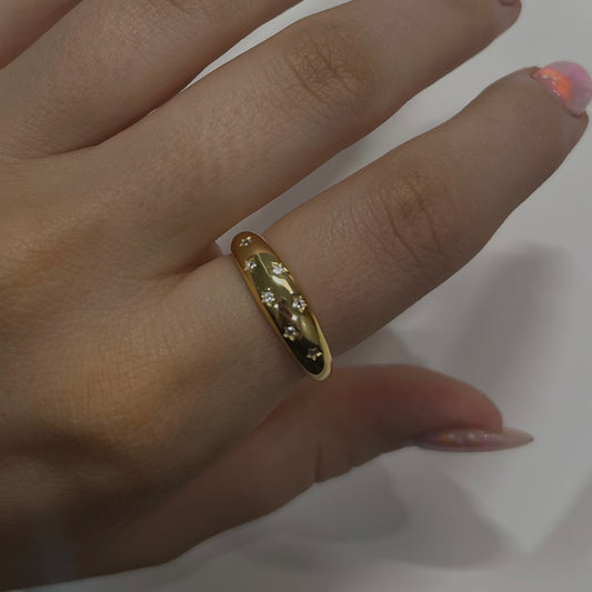 Sparkling stars ring - gold